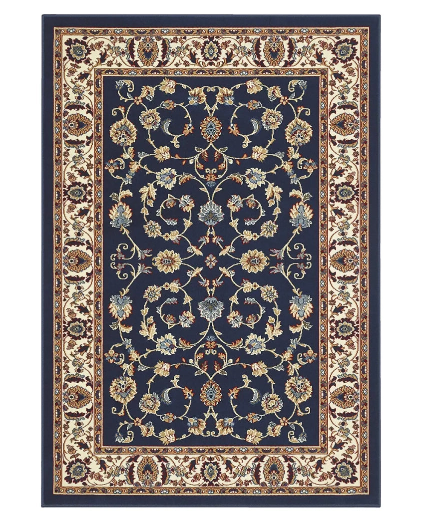 Tappeto P2079 blu cm.240x330 motivo classico orientale persiano, economico resistente facile da pulire
