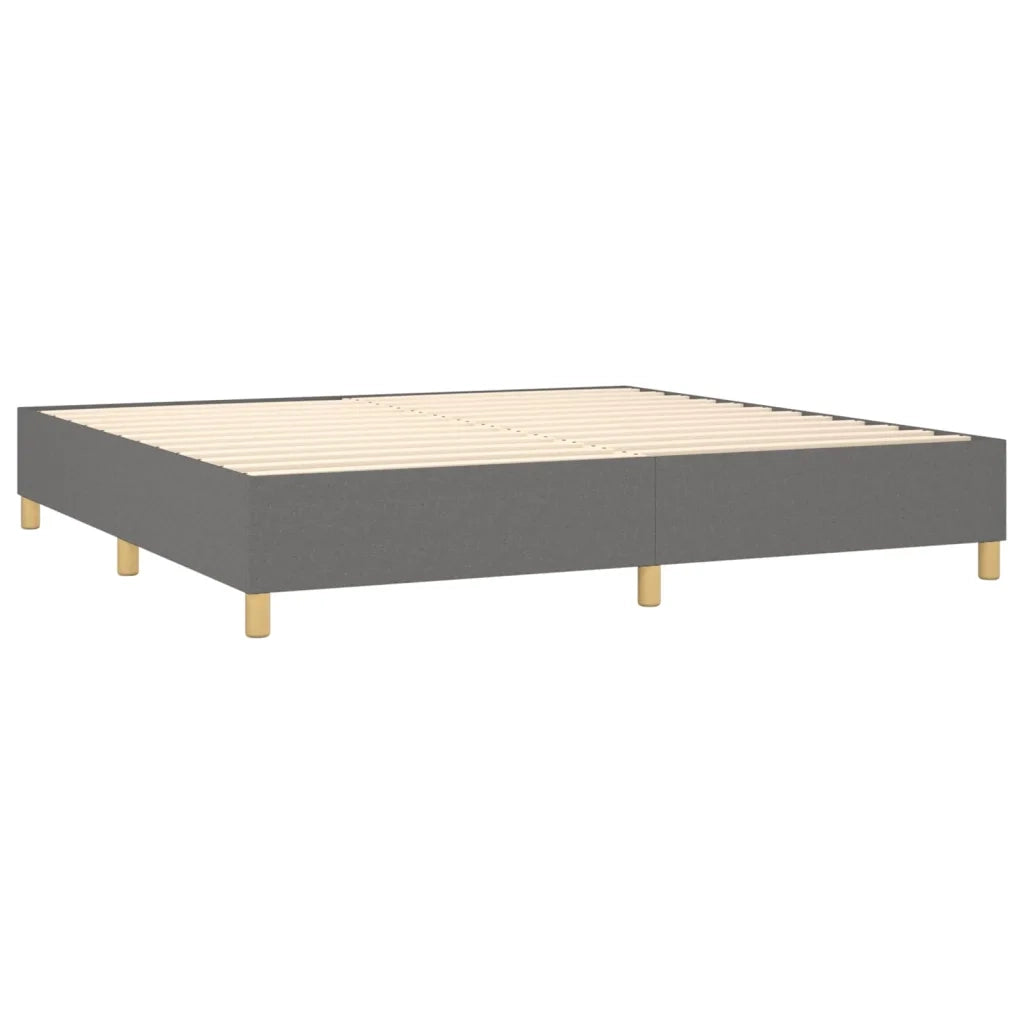 Giroletto a Molle con Materasso Grigio Scuro 200x200 cm Tessuto 3131938