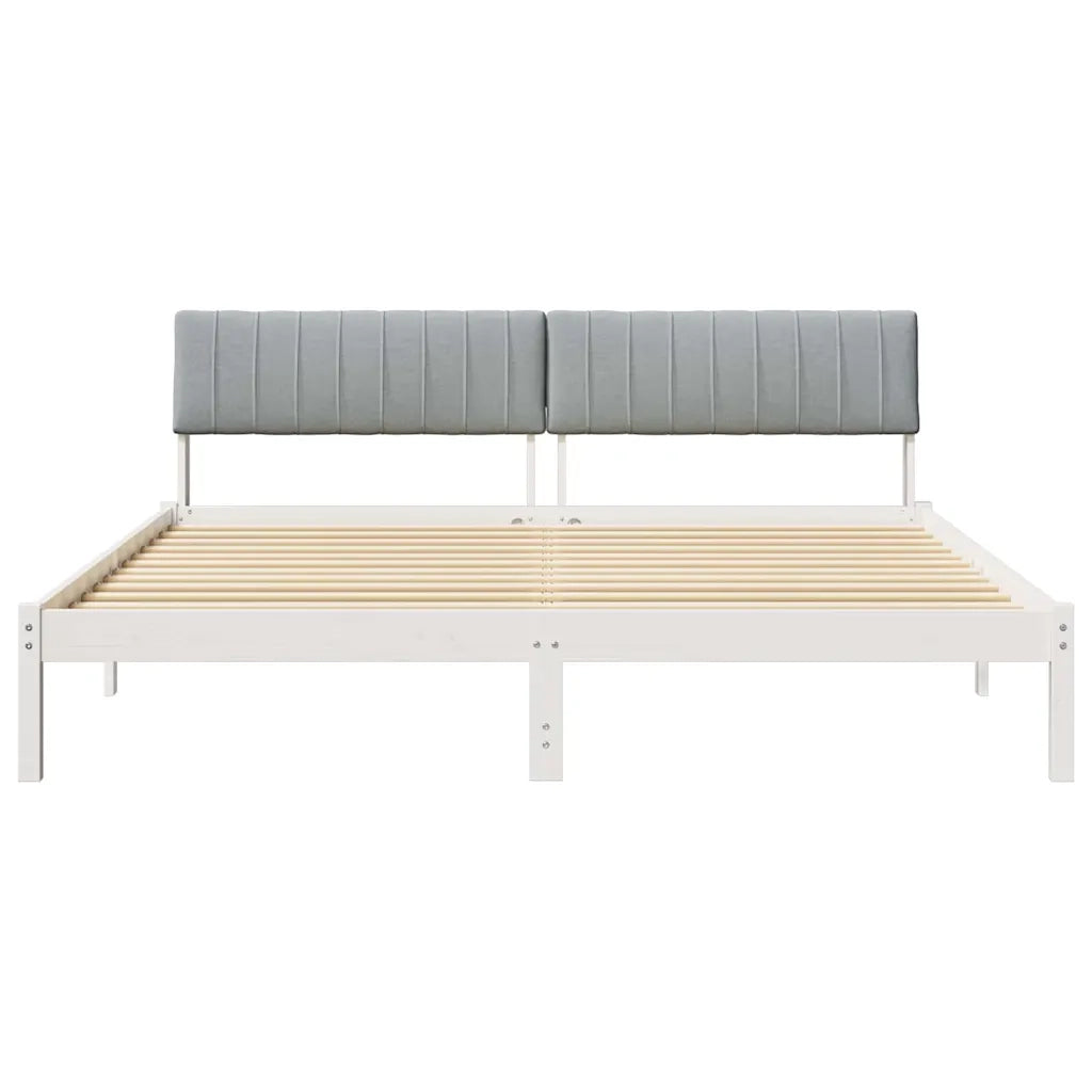 Struttura del Letto Bianco e grigio chiaro 180 x 200 cm 3394357