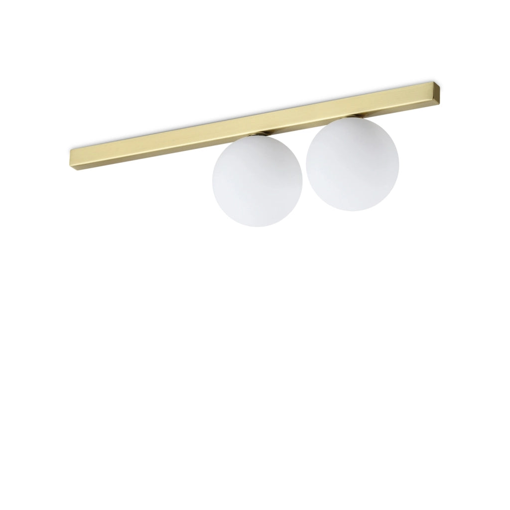 Plafoniera Contemporaneo Binomio Metallo Ottone 2 Luci G9 4W 3000K Ip20