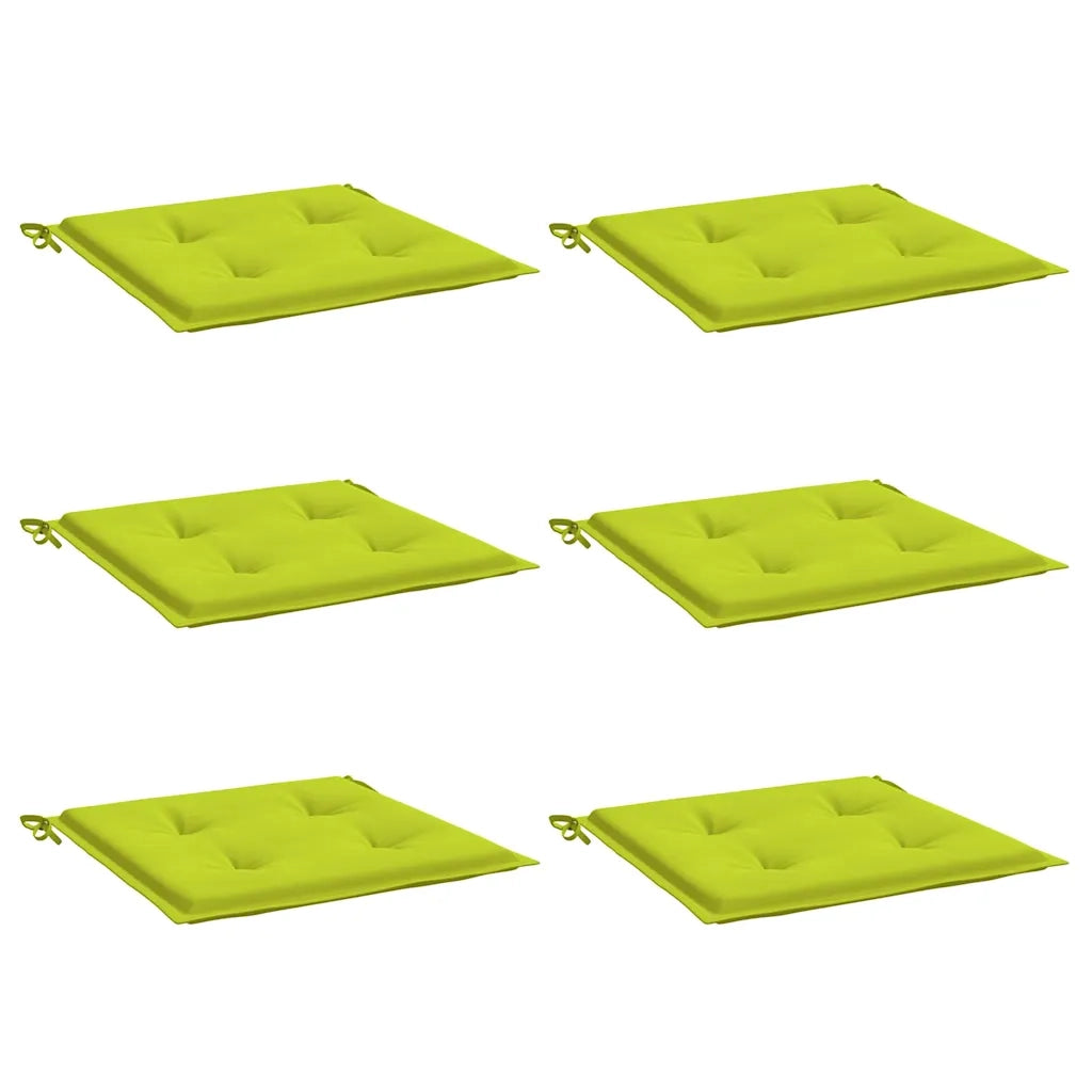 Cuscini per Sedia 6 pz Verde Brillante 50x50x3cm Tessuto Oxford 314064