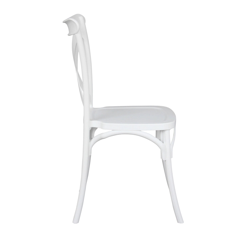 Oviala - Set di 4 sedie da giardino in plastica bianca