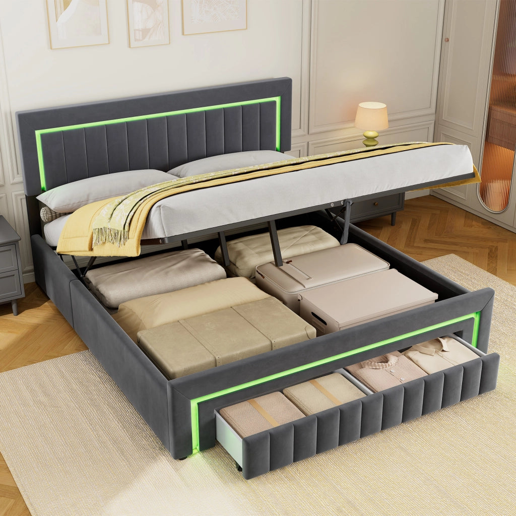 Letto contenitore 180x200 cm, colore grigio