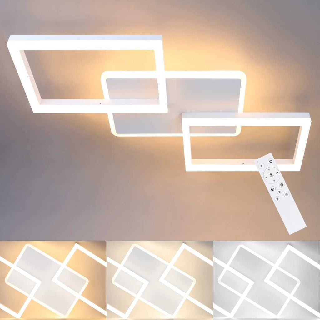 ZMH Lampada da soffitto plafoniera Rhombus Frame 48W dimmerabile per camera letto