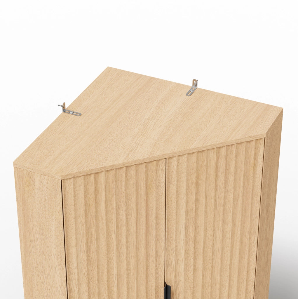 Mobile angolare con 4 ante e ripiani regolabili in MDF, 60 × 60 × 172 cm