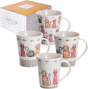 Set di 4 Mok per Caffè e Tè - Tazze Ceramica per Bevande Freddo/Caldo - Resistente a Microonde e Lavastoviglie - 360 ml