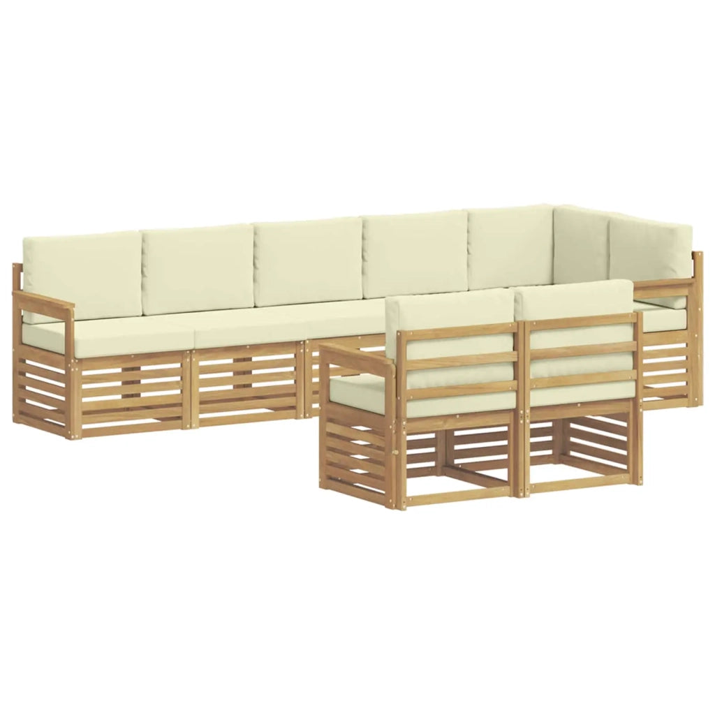 Set di divani da esterno 8 pcs Bianco e Crema 3392020