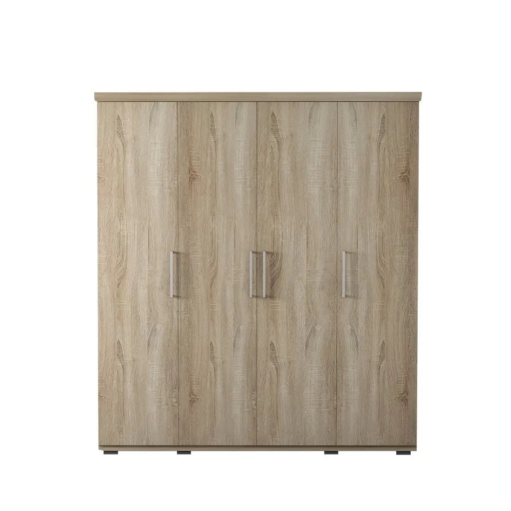 Armadio 4 porte con guardaroba TOM – Rovere sonoma