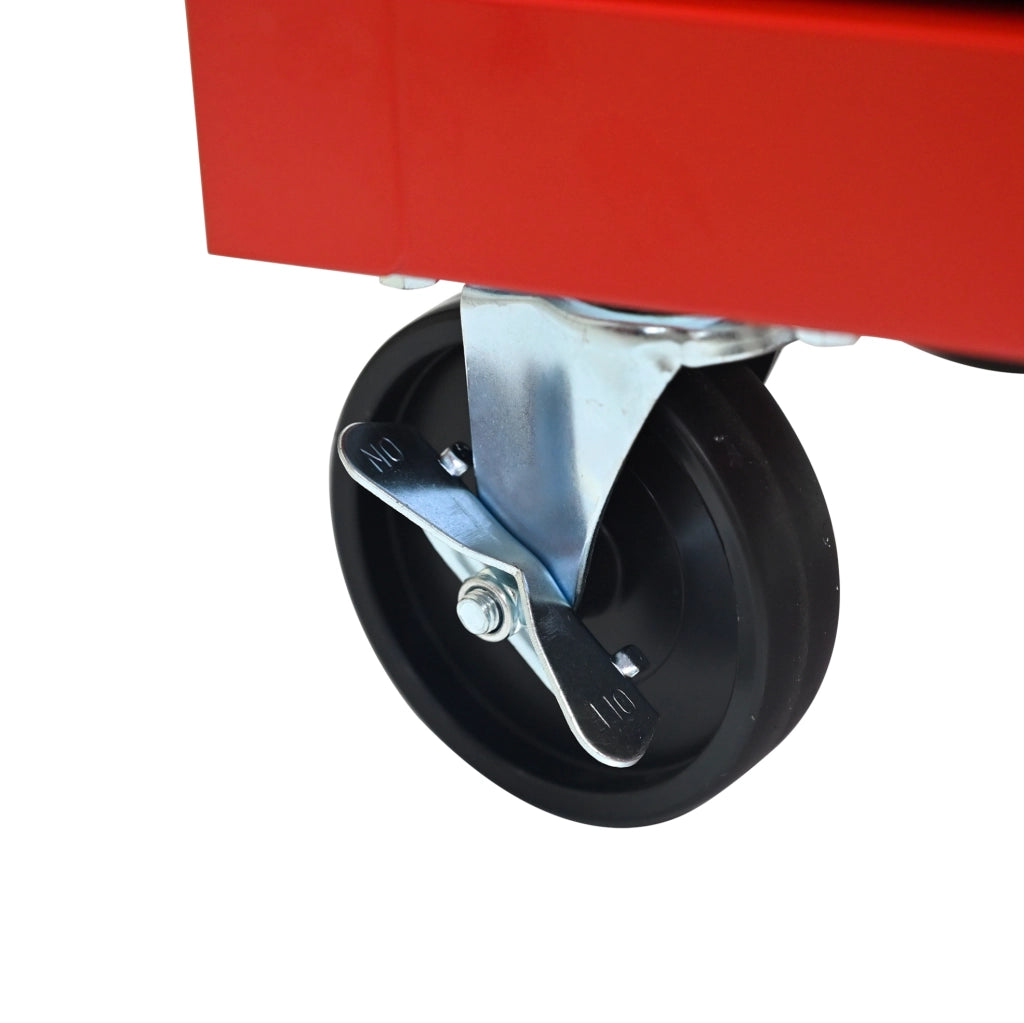 Carrello porta attrezzi in acciaio con 6 cassetti e ruote, 60x33x77,5 cm, rosso e nero