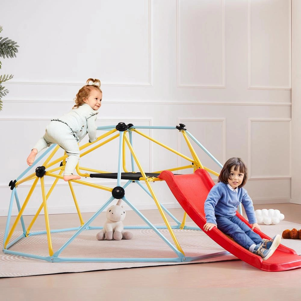 Cupola Arrampicata Geometrica Bambini 3-9 Anni 244cm Scivolo Supporta 272kg Maniglia Interno Esterno