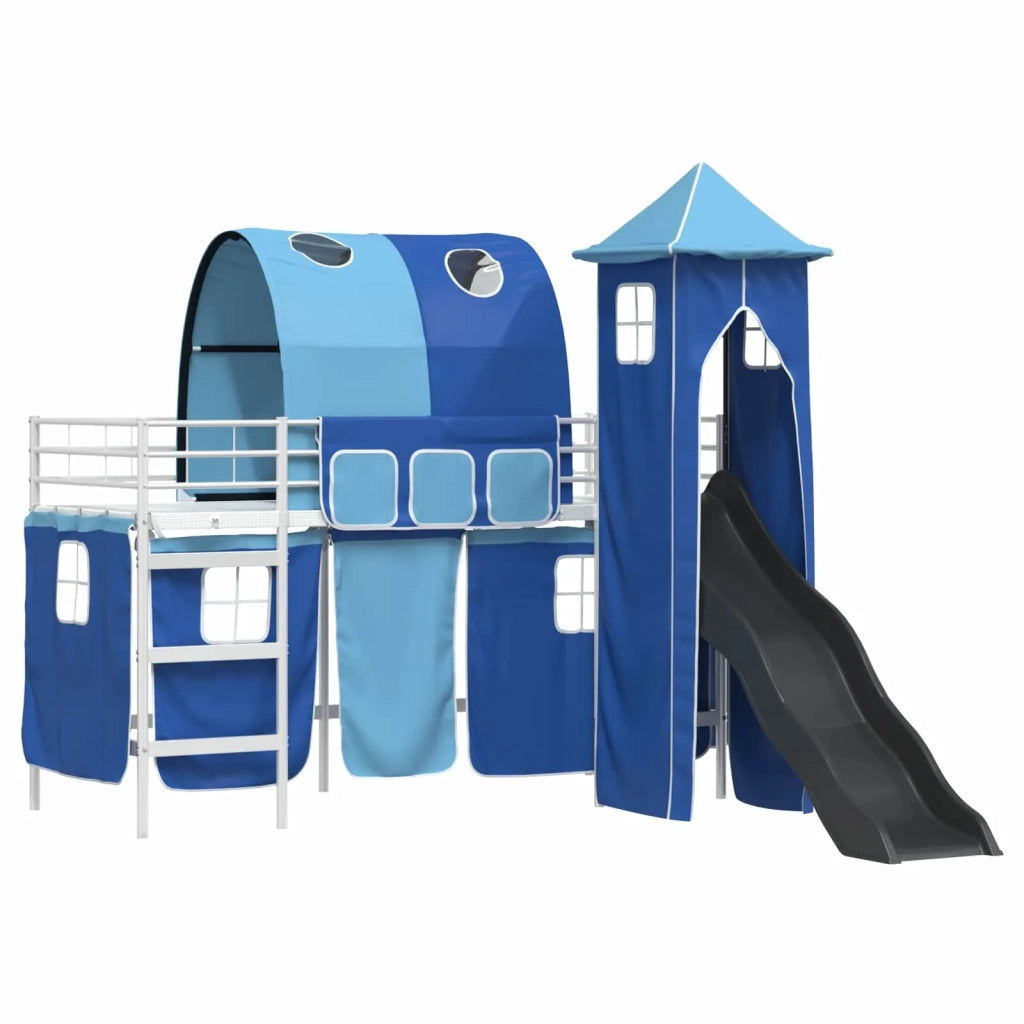 Struttura del letto loft per bambini Bianco e Blu 90 x 190 cm 42020901