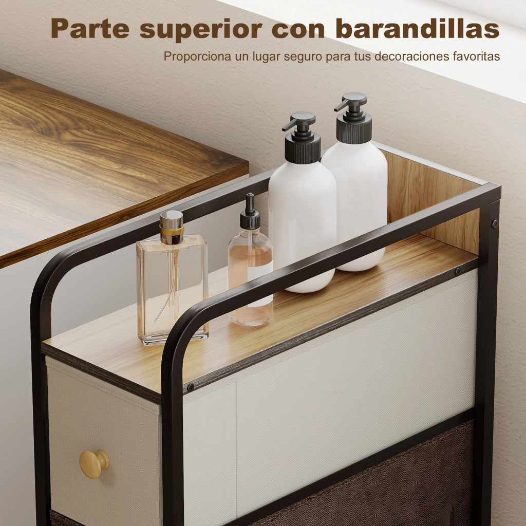 Cassettiera con 4 cassetti in tessuto e struttura in acciaio ¨C Minimal ¨C Multicolore