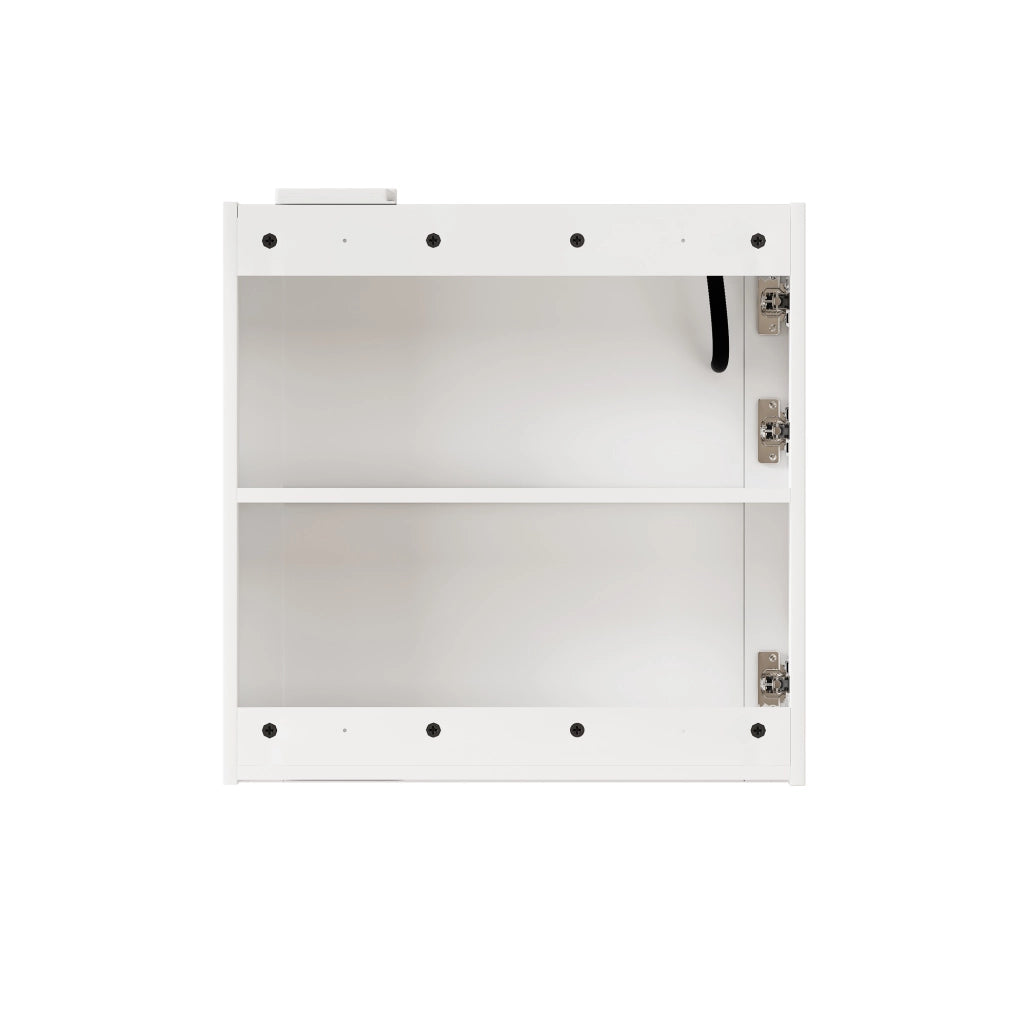 Armadio Specchio LED da 60 cm con Illuminazione Integrata e Ripiani, per Bagno, Soggiorno e Camera
