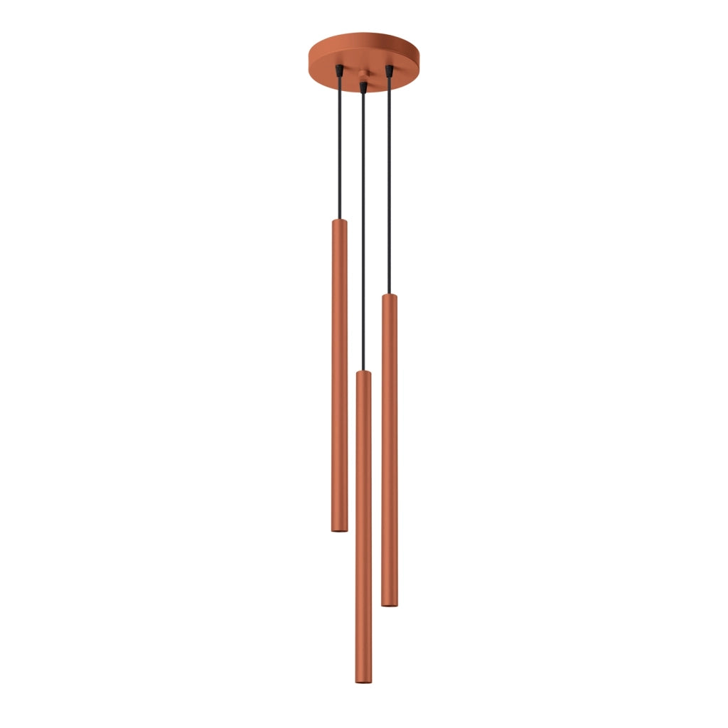 Lampada a sospensione PASTELO 3P rosso ocra