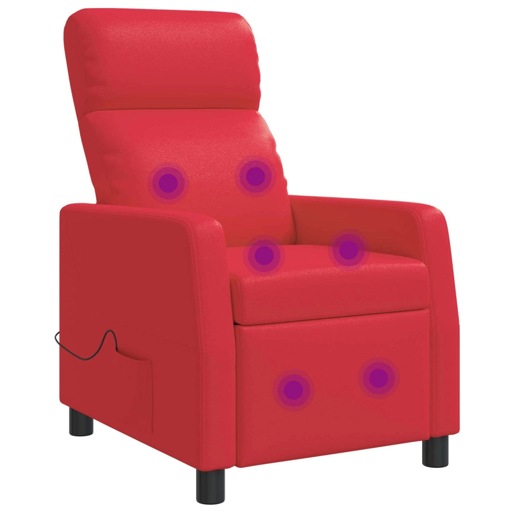 Poltrona Massaggiante Rosso Similpelle 42035094