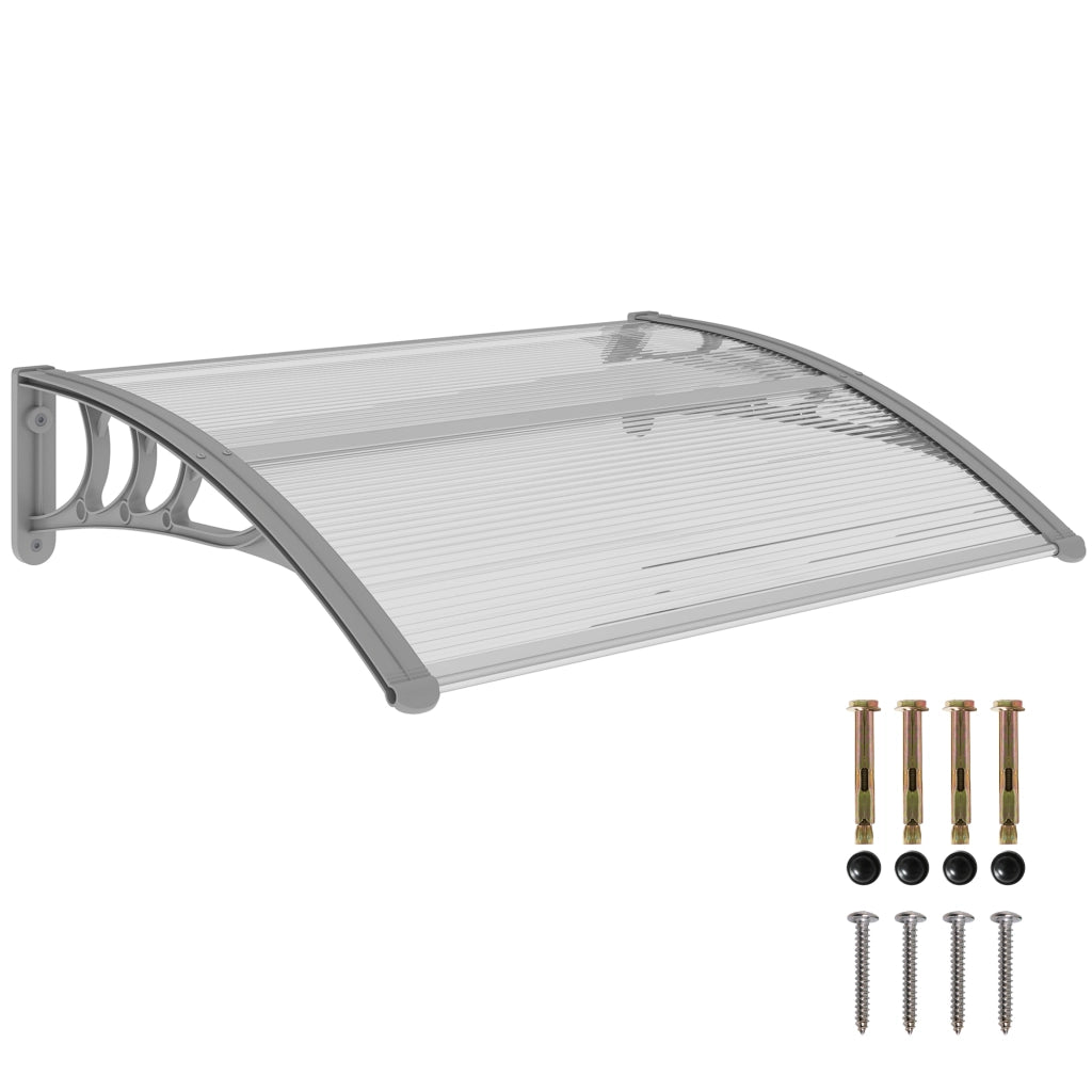 Tettoia in Policarbonato Anti-UV da Esterno per Porte e Finestre da 100x80 cm 118948