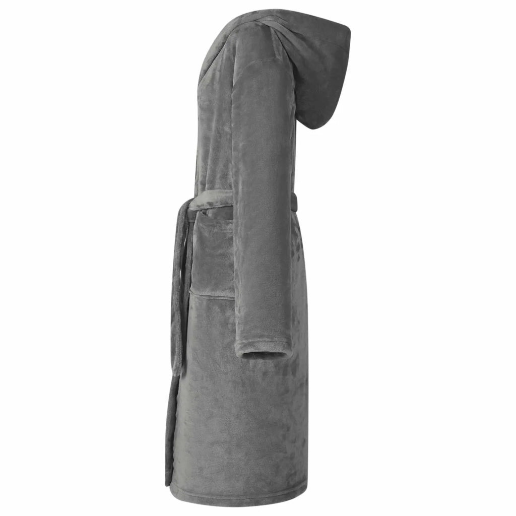 Accappatoio con Cappuccio Grigio scuro m Flanella CFW2890758