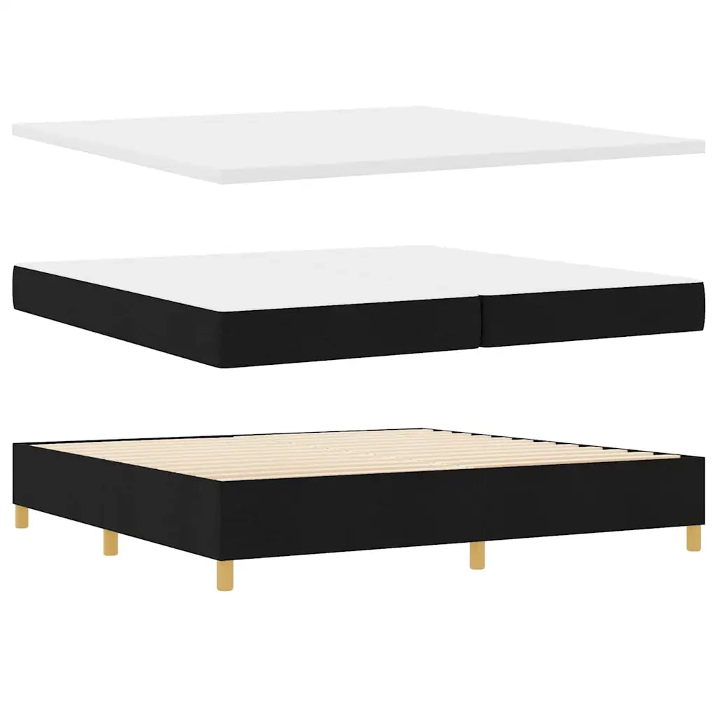 Letto a molle con materasso Nero 200 x 200 cm Tessuto 3340839