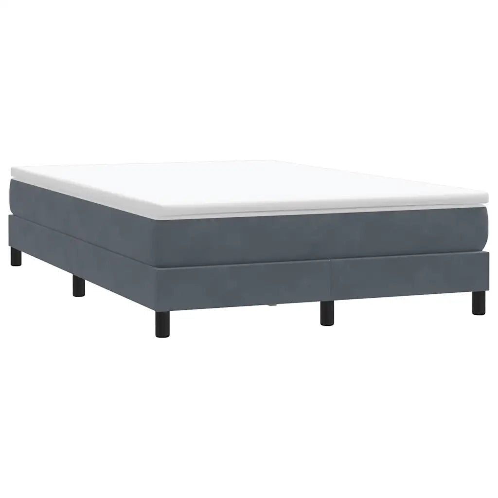 Letto a Molle senza Materasso Grigio Scuro 140x220 cm Velluto