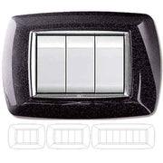 PLACCA COPRINTERRUTTORE NERA GLITTER 'MYLIFE' 4 Moduli - EC ELETTROCANALI