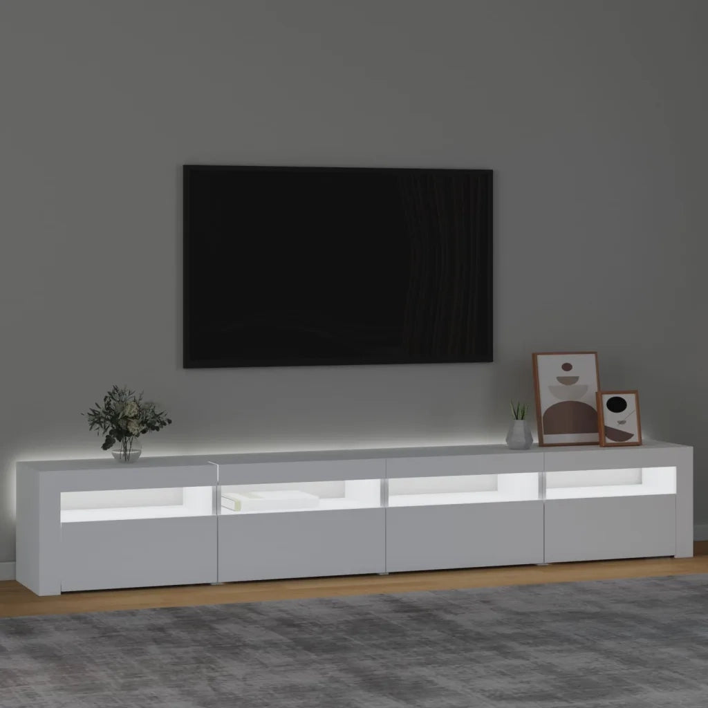 Mobile Porta TV con Luci LED-Mobile per TV-Credenza TV Bianco 240x35x40 cm