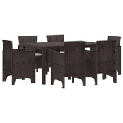 Set da Pranzo per Giardino 7 pcs Marrone Rattan Polt 3378558