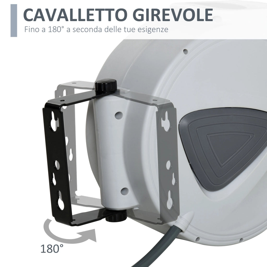 Avvolgitubo Automatico ¨C Minimal ¨C Grigio 20m Montaggio a Parete