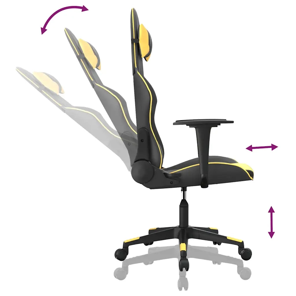 Sedia da Gaming | Sedia da e-sports Nera e Oro in Similpelle