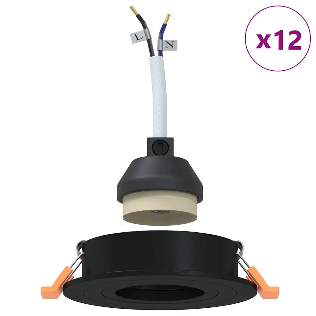Spotlight 12 pz Nero 9 x 9 x 2 cm Alluminio CFW2592150
