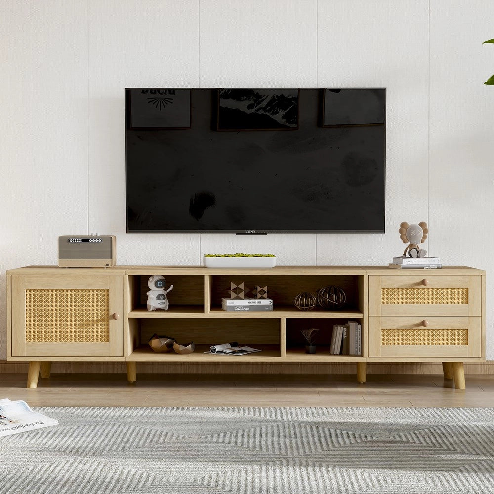 Mobile TV Legno Rattan ¨C Xylo ¨C 2 Cassetti, 1 Porta, Soggiorno, 160 cm