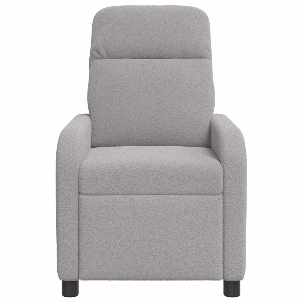 Poltrona Massaggiante Grigio Chiaro Bouclé 42034951
