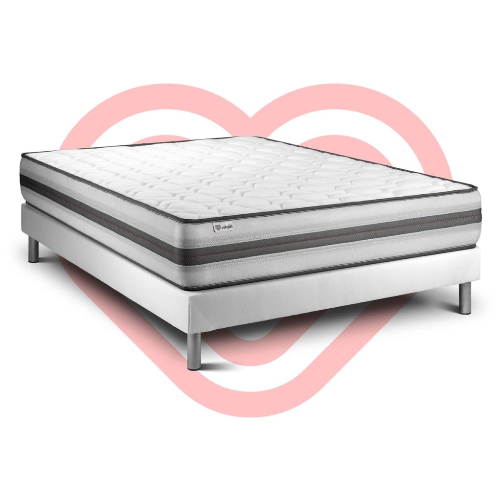 Letto con materasso VITAL POWER RECOVER 150 x 190 cm Rete kit Bianco