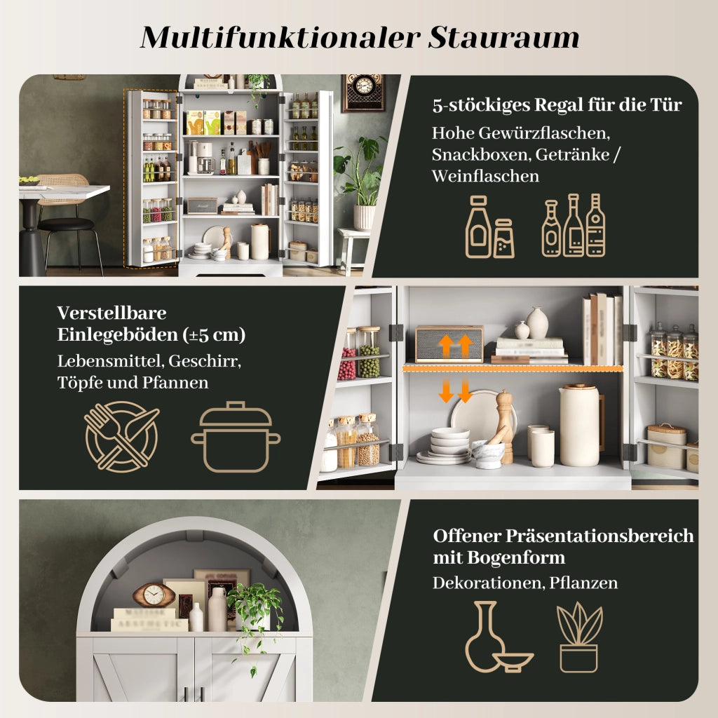 ARMADIO ad arco 70x40x165 cm MDF bianco