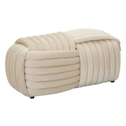 Panca Gomitolo 1, Beige, Cotone, 90x45x45 cm