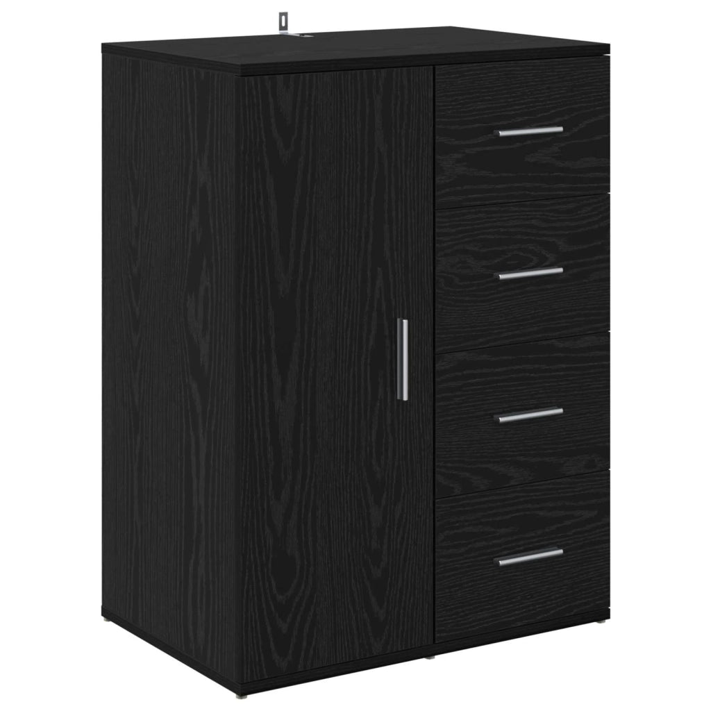 Credenza | Madia | Buffet da pranzo | Armadio da pranzo Rovere Nero 59 x 39 x 80 cm Legno multistrato