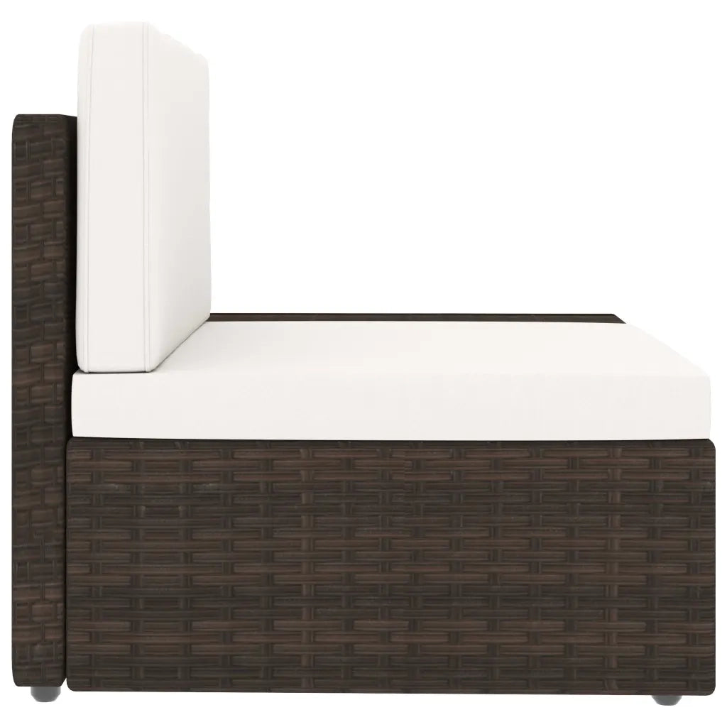 Divano Modulare a 2 Posti in Polyrattan Marrone 49515