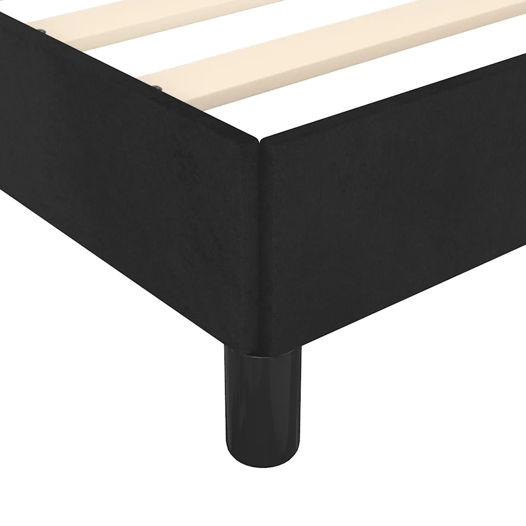 Letto matrimoniale | Letto per adulti | Giroletto senza Materasso Nero 160x200 cm in Velluto