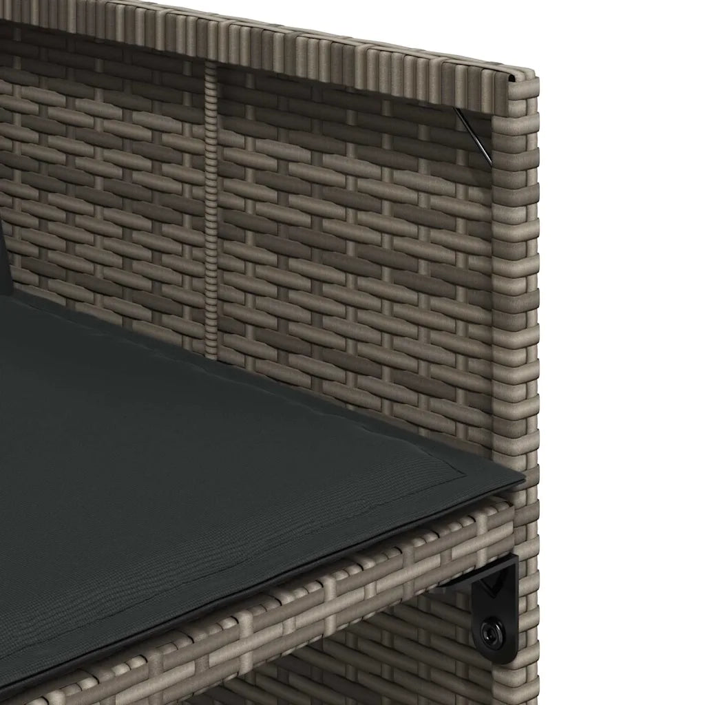 Set da Pranzo da Giardino 9 pz con Cuscini in Polyrattan Grigio 3211202