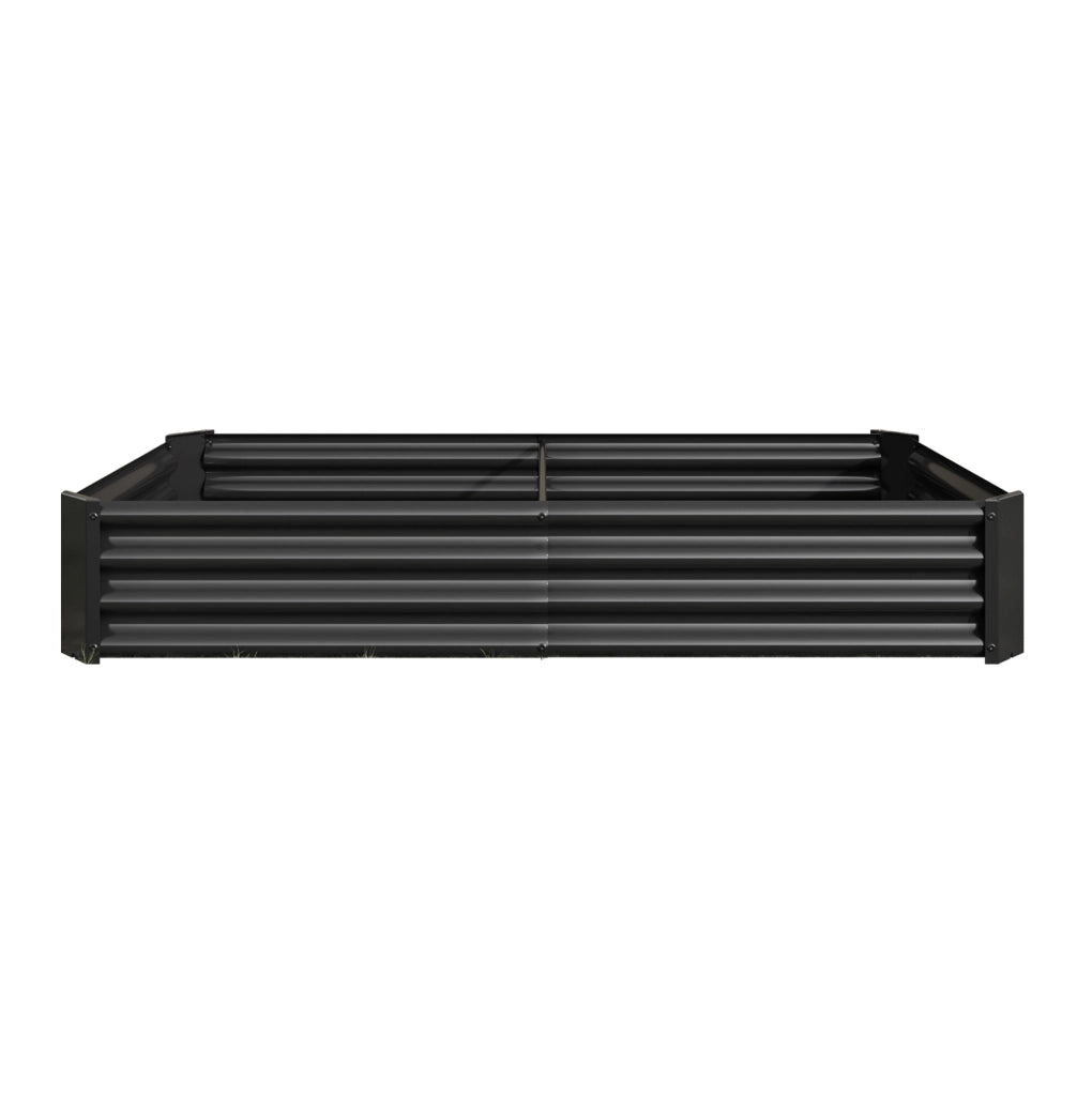 Orto rialzato 180x91x30 cm nero in metallo, base aperta per piante