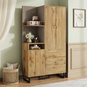Guardaroba compatto con pannelli imbottiti in MDF, 110x186x38 cm, legno e nero