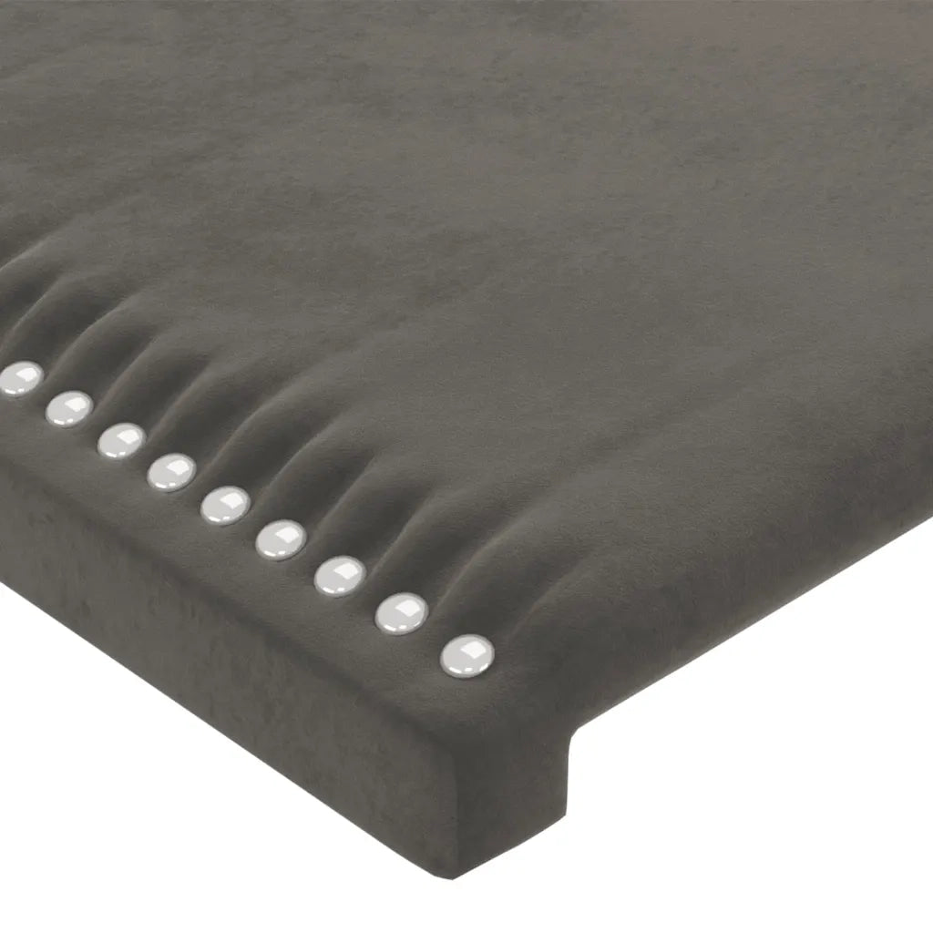 Testiera ad Orecchio-Testata con Orecchie Grigio Scuro 93x16x78/88 cm in Velluto 477338