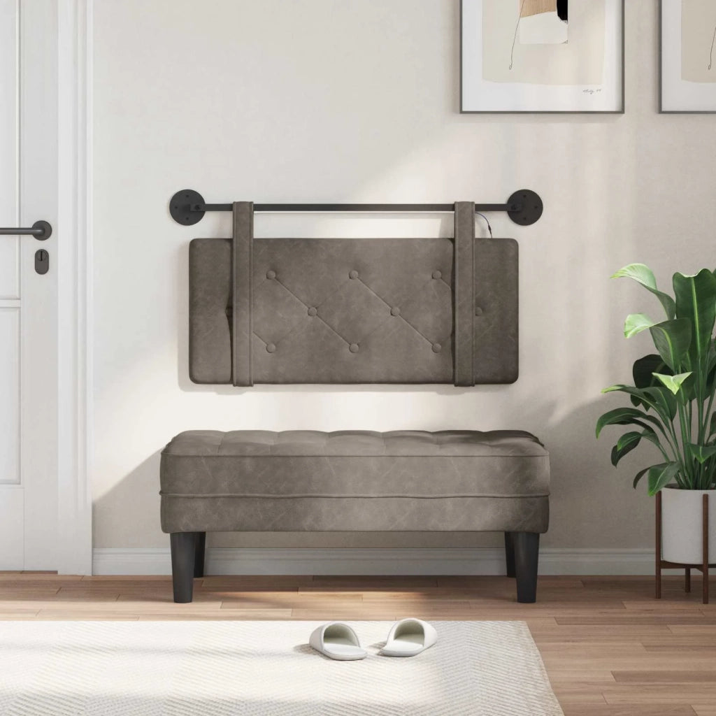 Testiera sospesa Con luce LED Grigio PU Antico 3424108