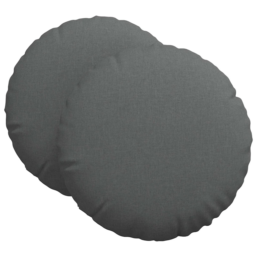 Cuscini per Seduta 2 pcs Grigio scuro Ø80 x 29 cm Tessuto 42014232