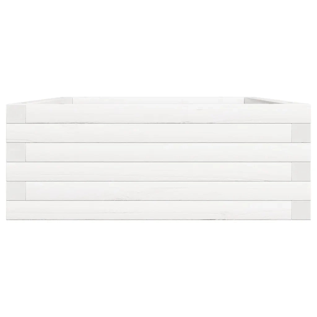 Fioriera da Giardino-Vaso da Esterno Bianca 90x60x23 cm Legno Massello di Pino