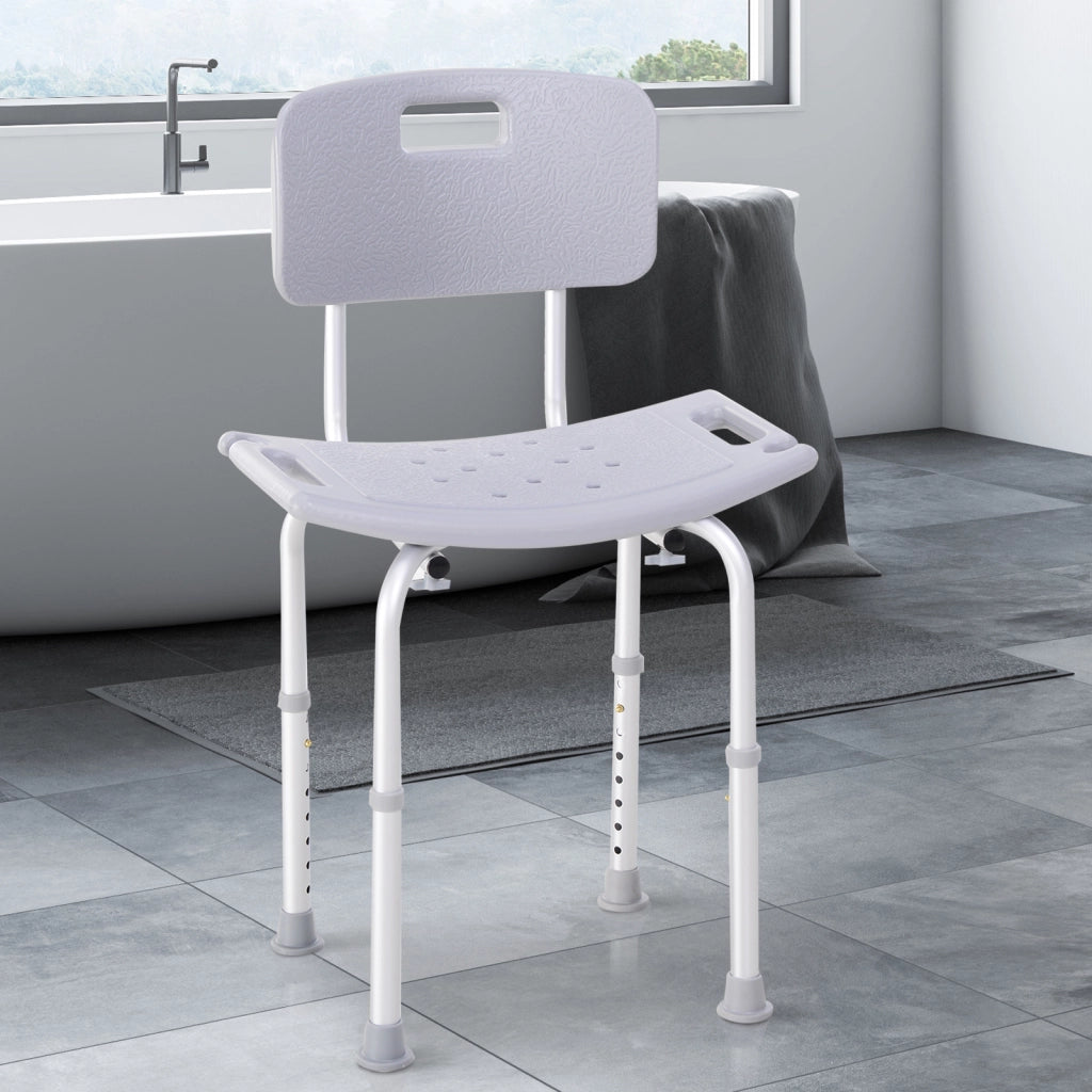 Sgabello da Doccia ¨C zephmum ¨C Alluminio e Plastica, Altezza Regolabile 71-88cm