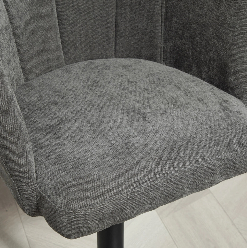 Set di 2 sgabelli da bar ULEVR girevoli 360¡ã e regolabili in altezza 64-85 cm, con poggiapiedi, grigio scuro