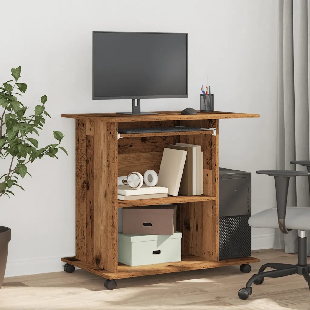 Scrivania | Tavolo da Ufficio da Computer Legno Antico 80x50x75cm Legno Multistrato