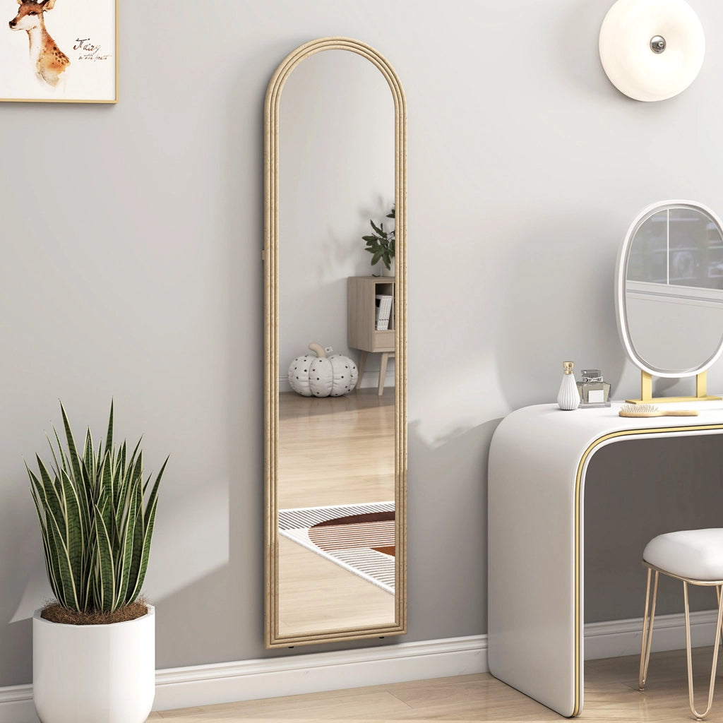 Specchio a parete ¨C Minimal ¨C effetto pietra 40x160 cm beige