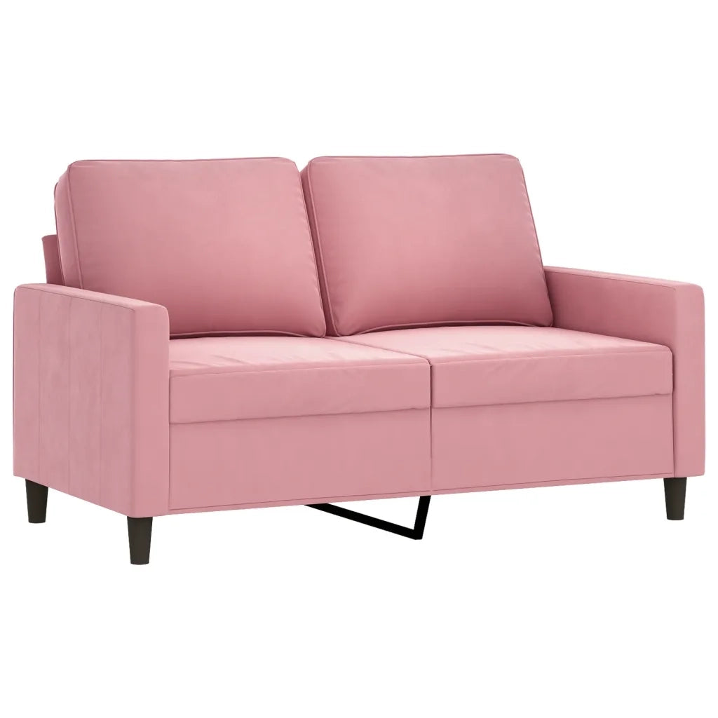 Set di Divani 2 pz con Cuscini rosa in Velluto