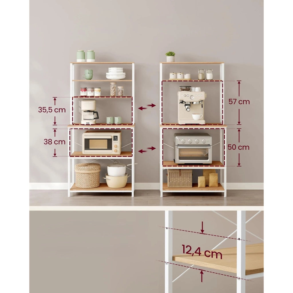 Scaffale Cucina Salvaspazio in Rovere e Bianco